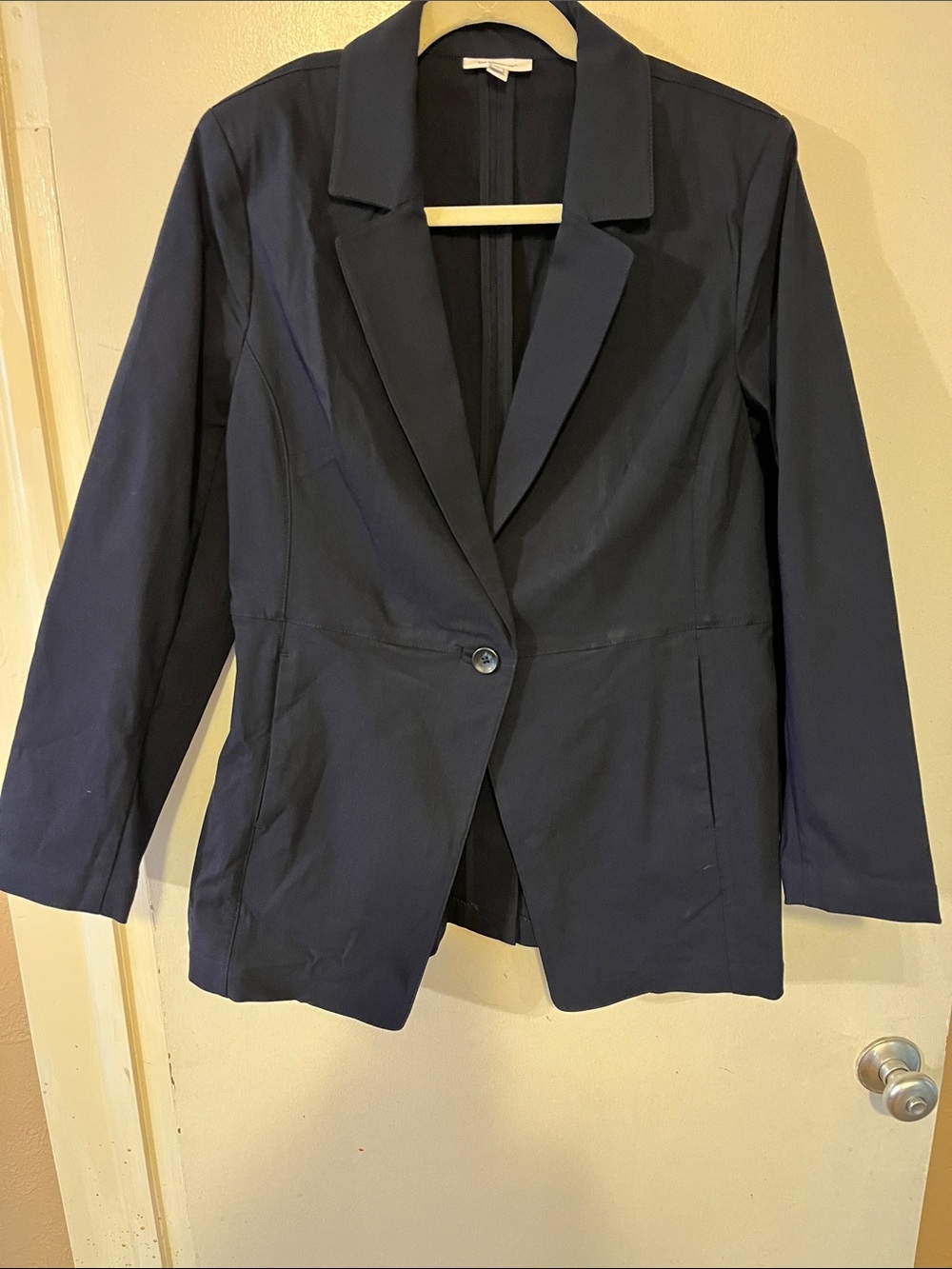Chico's Navy Single-Button Blazer